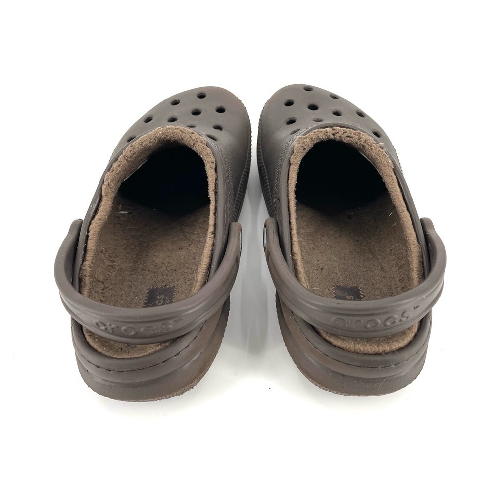 CROCS Brown Faux Fur Lined Dual Comfort Clogs - Picture 6 of 8